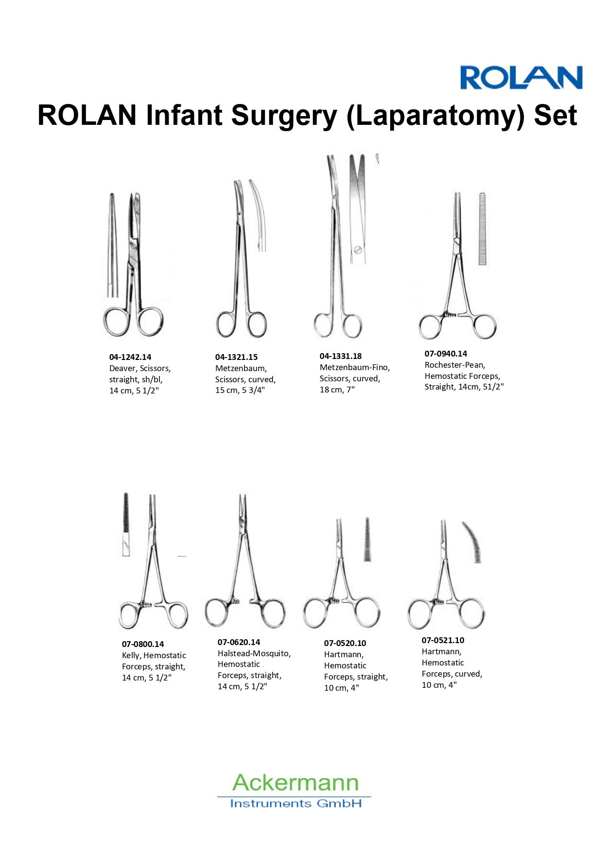 ROLAN Infant Surgery (Laparotomy) Set