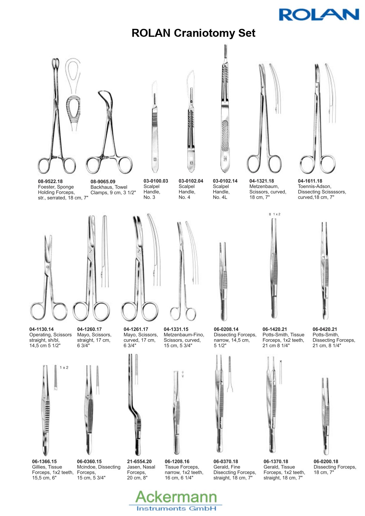 ROLAN Craniotomy Set