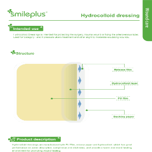 SMILEPLUS Hydrocoloid Dressing 15 x 18cm with border