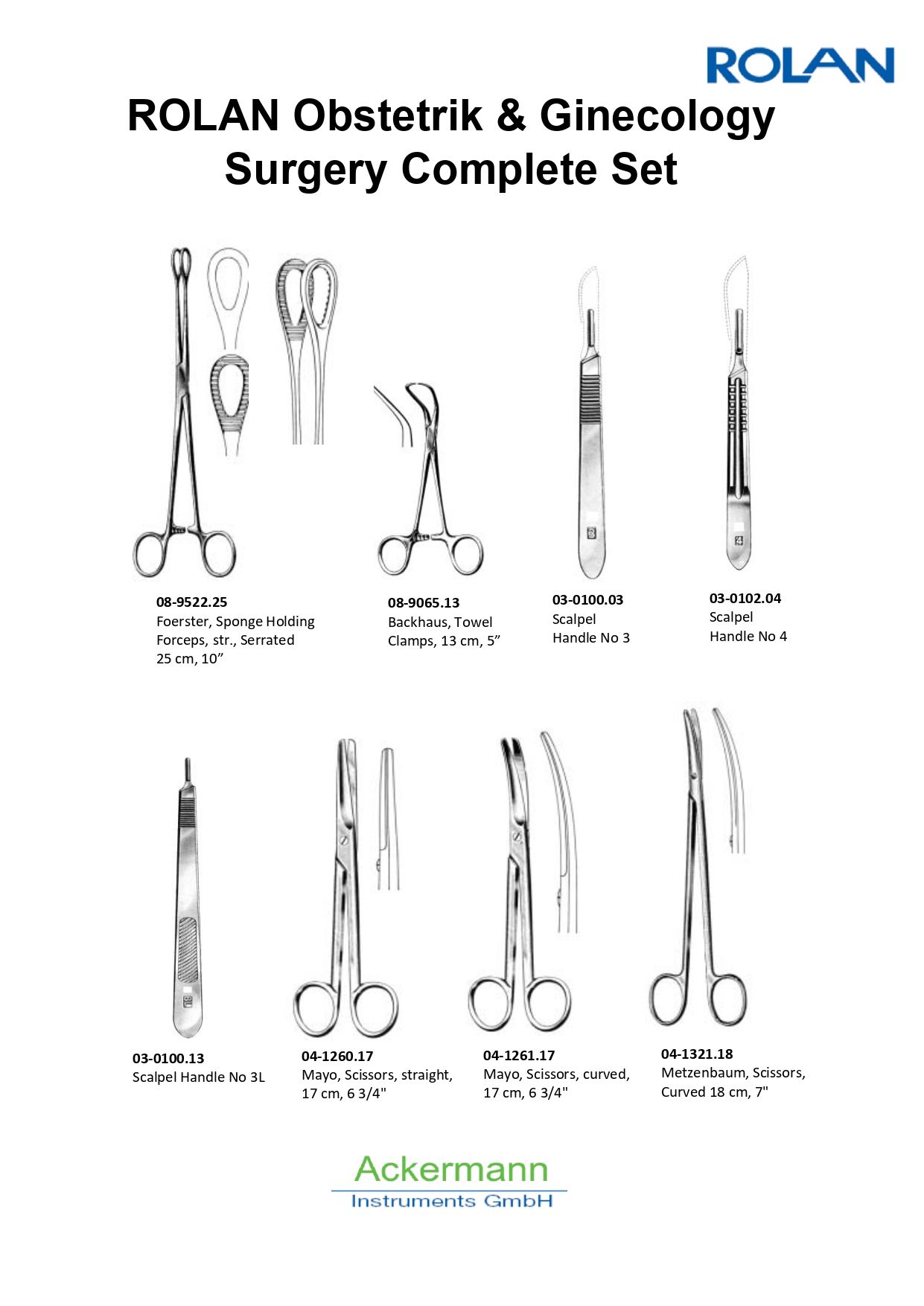 ROLAN Obstetrik & Ginecology Surgery Complete Set