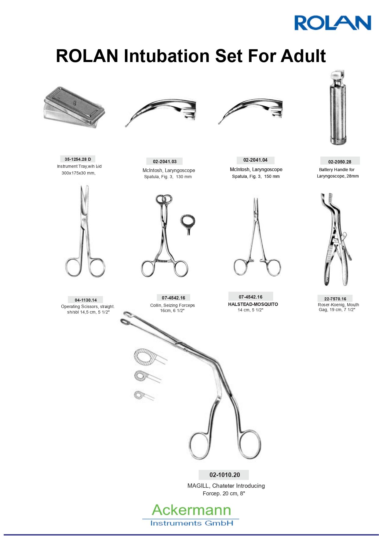 ROLAN Intubation Set For Adult