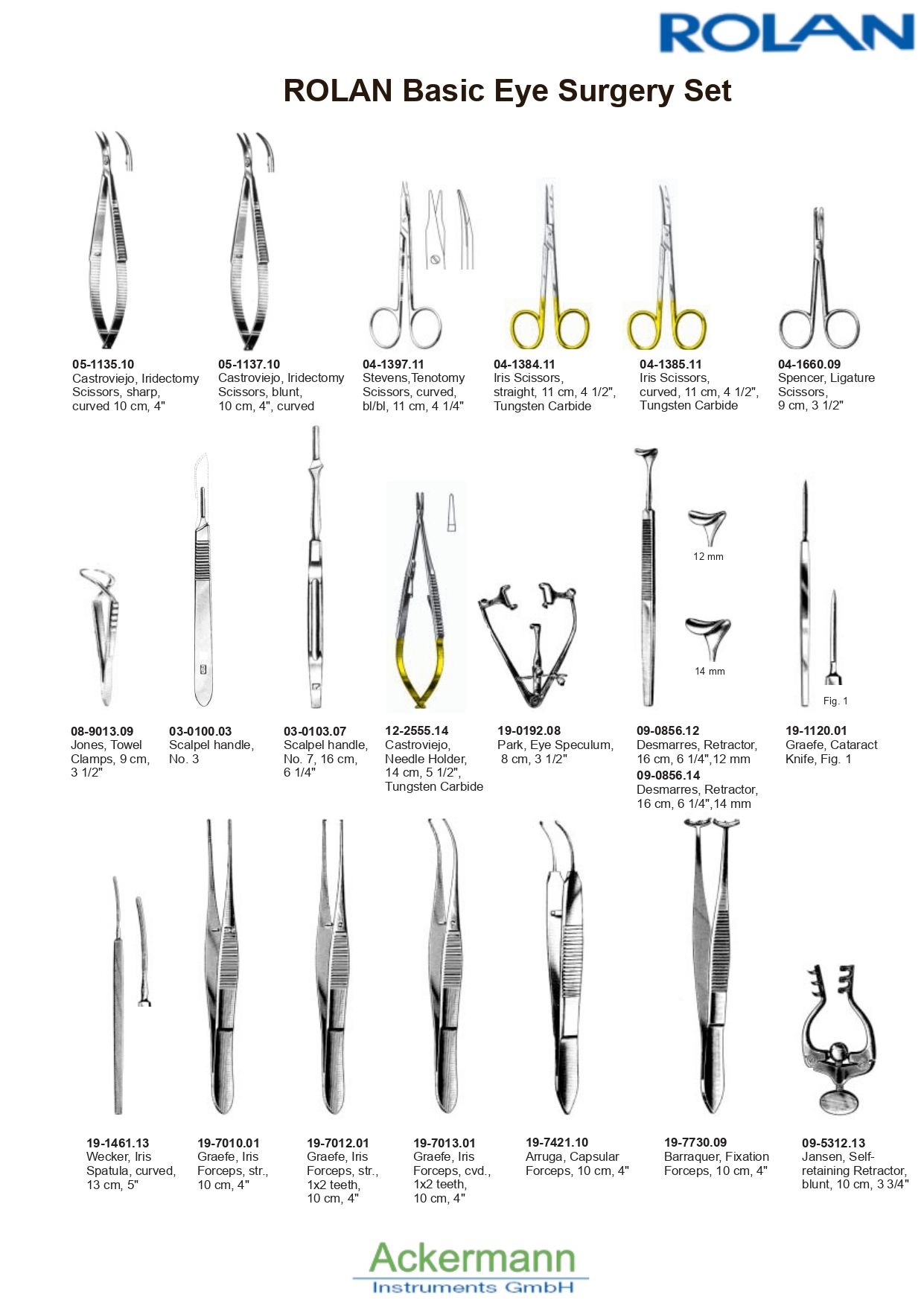 ROLAN Basic Eye Surgery Set