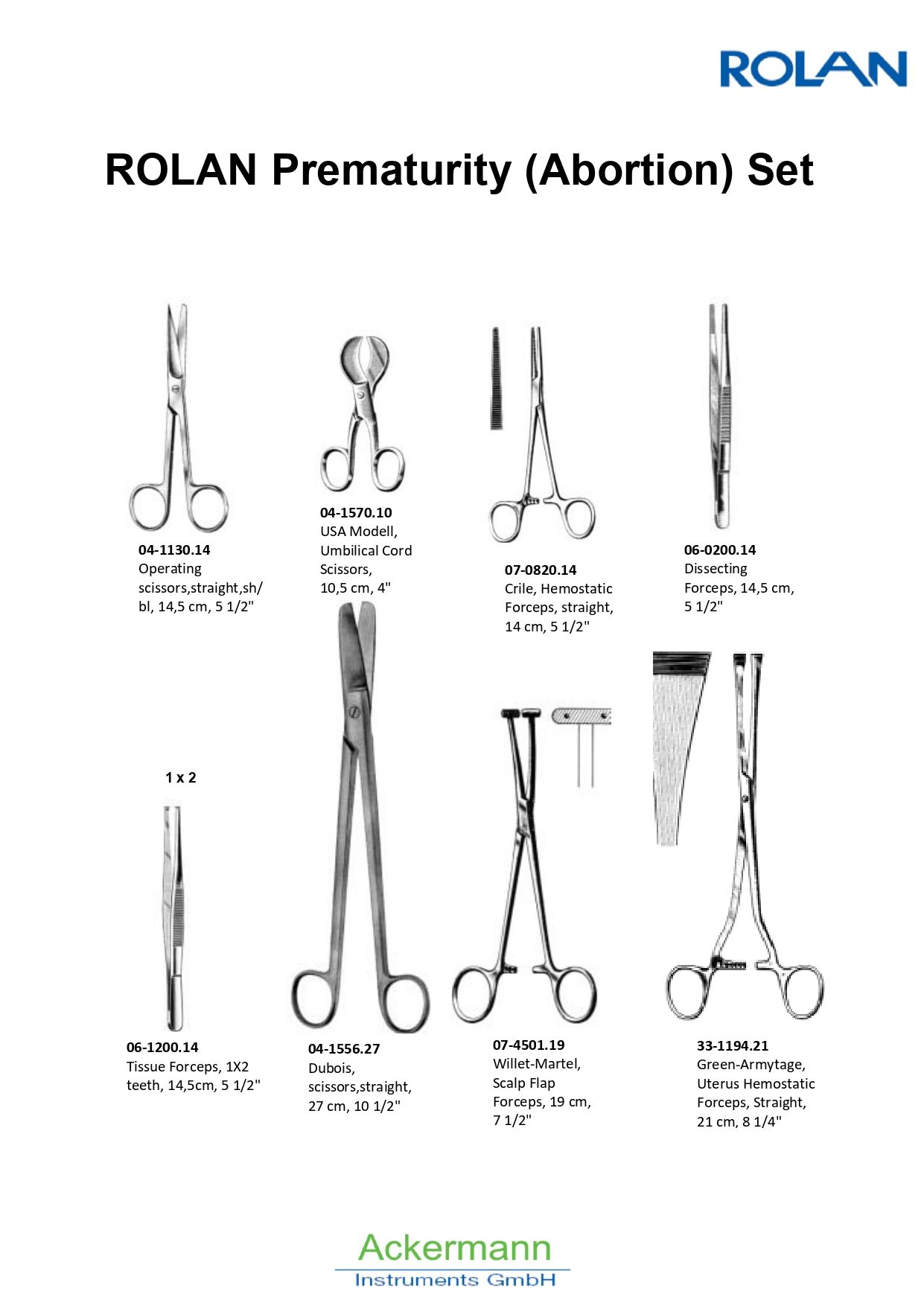 ROLAN Prematurity Abortion Set