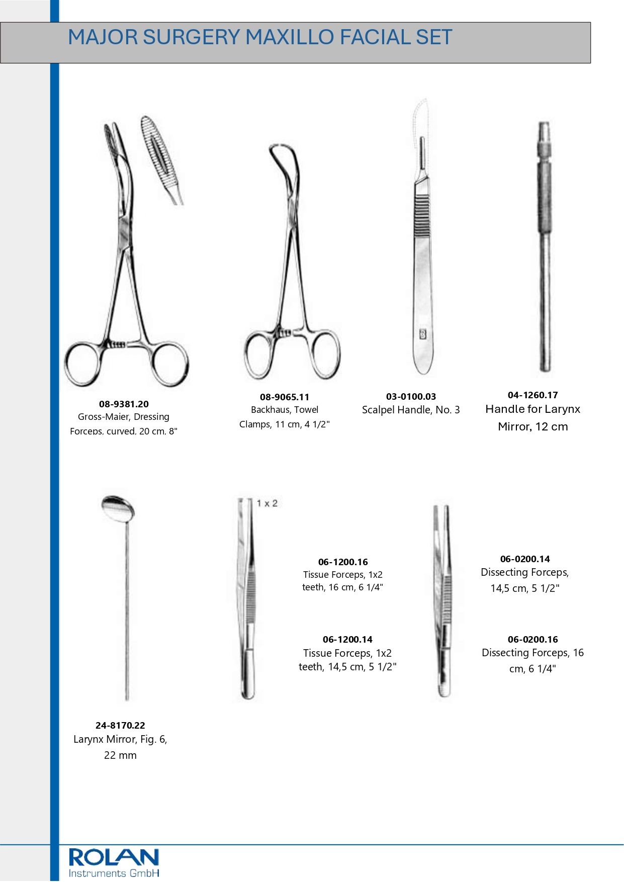 ROLAN Mayor Surgery Maxilo Facial Set
