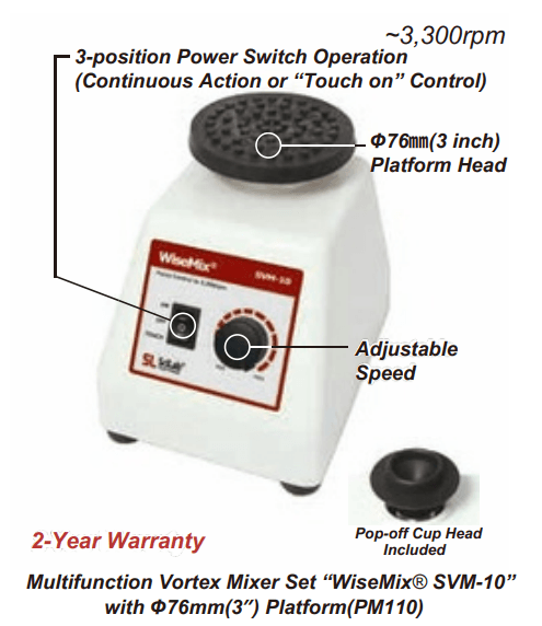 SCILAB Multifunction Vortex Mixer Set WiseMixTM SVM-10