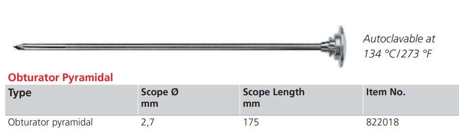 ENDOMED Arthroscopy Obturator pyramidal